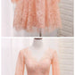 A Line V Neck Long Sleeves Lace Homecoming Dresses With Sash  cg6952