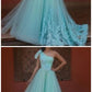 green prom dresses 2020 one shoulder pleats lace appliques a line tulle evening dresses gowns  cg7023