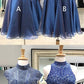 Royal Blue Beading Chiffon Mismatched Homecoming Dresses cg750