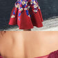 Two Piece Red Off Shoulder Beading Floral Homecoming Dresses cg760