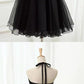 Cute Halter Black Tulle Sleeveless Beads Short Homecoming Dresses  cg7661