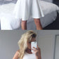 A-Line Crew Sleeveless Above-Knee White Homecoming Dress cg774