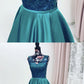 Elegant green satin long prom dress party dress  cg7788