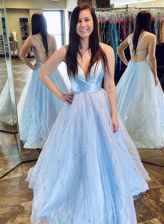 Blue prom dress, blue evening dress, formal dress  cg7791