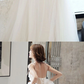 White lace tulle long prom dress white tulle lone evening dress  cg7824