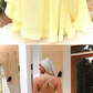 YELLOW V NECK CHIFFON BEADS LONG PROM DRESS YELLOW FORMAL DRESS  cg7831