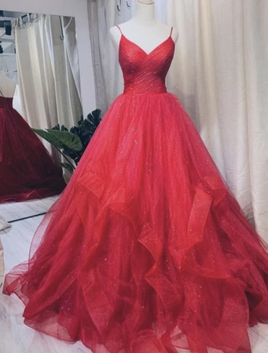 Burgundy tulle long prom gown evening dress  cg7856