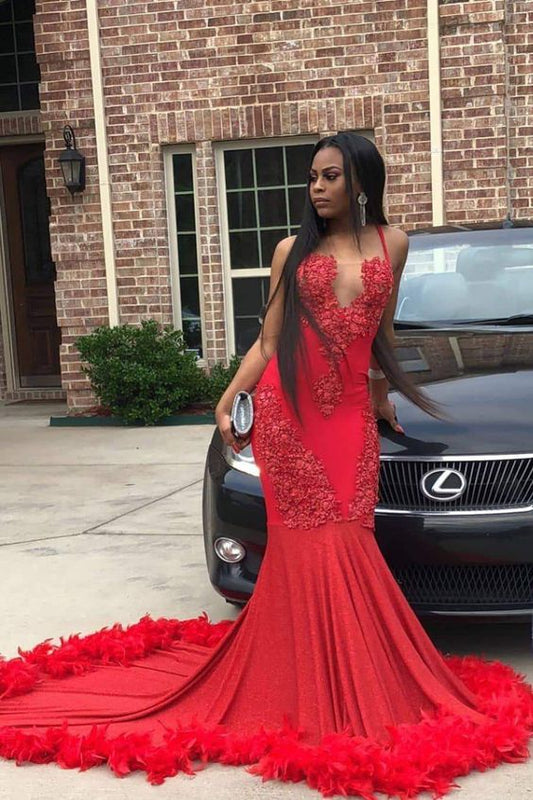 Unique Red Halter Sleeveless Mermaid Sweep Train Prom Dresses  cg7930