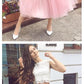 Fashion Two Piece Pink Homecoming Dress, Tulle Lace Party Dress  cg8030