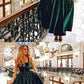Vintage A-Line Spaghetti Straps Dark Green Velvet Prom Dress  cg8150