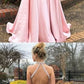 Charming High Neck Pink Beaded Long Prom Dress,Open Back Evening Dresses cg839