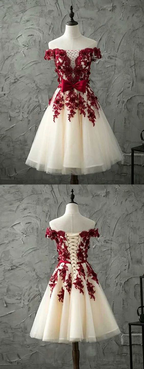 Burgundy lace tulle short dress, burgundy lace homecoming dress cg865