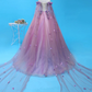Light Purple Tulle Long Sweet 16 Gown, Flowers Quinceanera prom Dress  cg8768