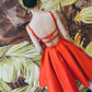 Beautiful Red Satin Short Party Dress, Backless Homecoming Dress  cg9212