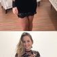 Black Lace Sheath Long Sleeve See Through Homecoming Dresses cg925