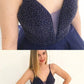 Beautiful short dress homecoming dress, beaded navy blue dress homecoming dress cg935
