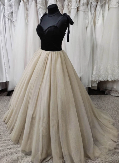 Black velvet and tulle prom dress evening dress   cg9402