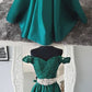 Green Off Shoulder A Line Evening Dresses Long Prom Dresses With Lace Appliques cg942