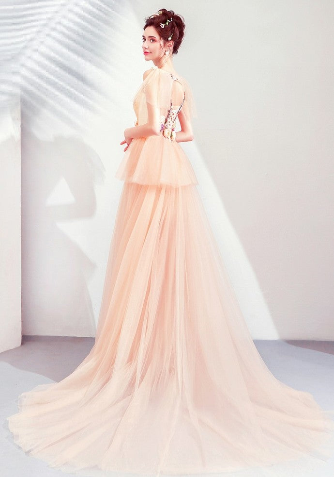 Charming Prom Dress,Tulle Prom Gown, A-Line Prom Dress,Appliques Wedding Gown   cg9454