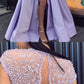 Charming Lavender Beading Cap Sleeves Long Prom Dresses cg949