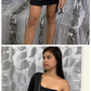 Black One Shoulder Cut Out Mini Dress , homecoming dress  cg953