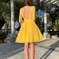 Sexy Backless Long Sleeve Round Neck Dots Printed Princess Dress Homecoming Dress   cg9673