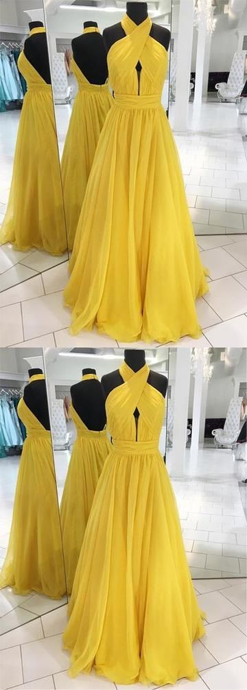 Yellow Prom Dress, Long Evening Dress,prom Dresses cg972