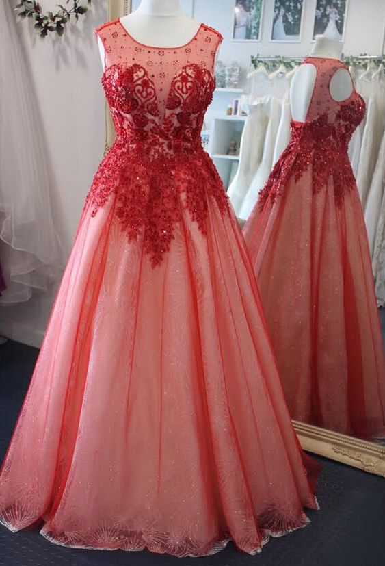 Charming Open Back Long Prom Dress With Lace Applique  cg9735