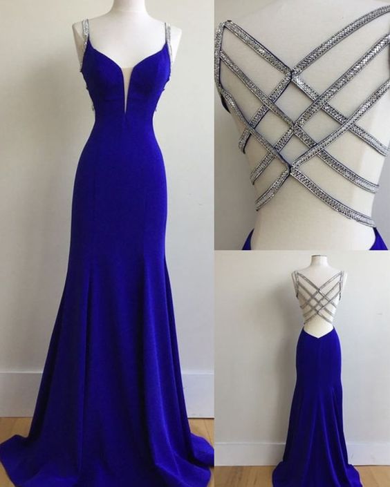 Royal Blue Prom Dress For Teens, Prom Dresses, Graduation School Party Gown cg982