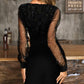 Black Long Sleeves Short Homecoming Dress    cg9840