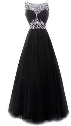 Halter Neck Black Tulle Prom Dresses Scoop Neck Crystals Women Party Dresses   cg9855
